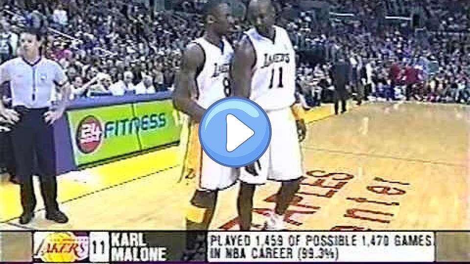 Play video: Karl Malone's knee injury, 2004 Video thumb: Karl Malone's knee injury, 2004