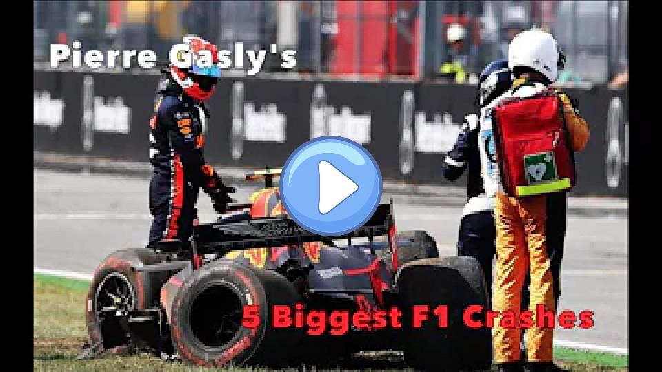 Play video: Pierre Gasly's 5 Biggest F1 Crashes Video thumb: Pierre Gasly's 5 Biggest F1 Crashes