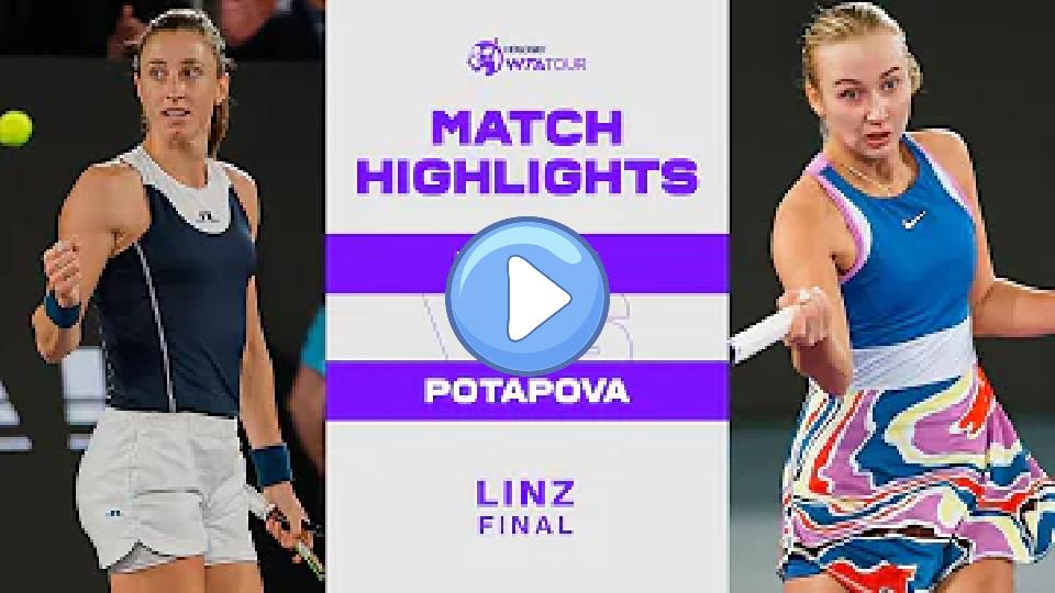 Play video: Petra Martic vs. Anastasia Potapova | 2023 Linz Final | WTA Match Highlights Video thumb: Petra Martic vs. Anastasia Potapova | 2023 Linz Final | WTA Match Highlights
