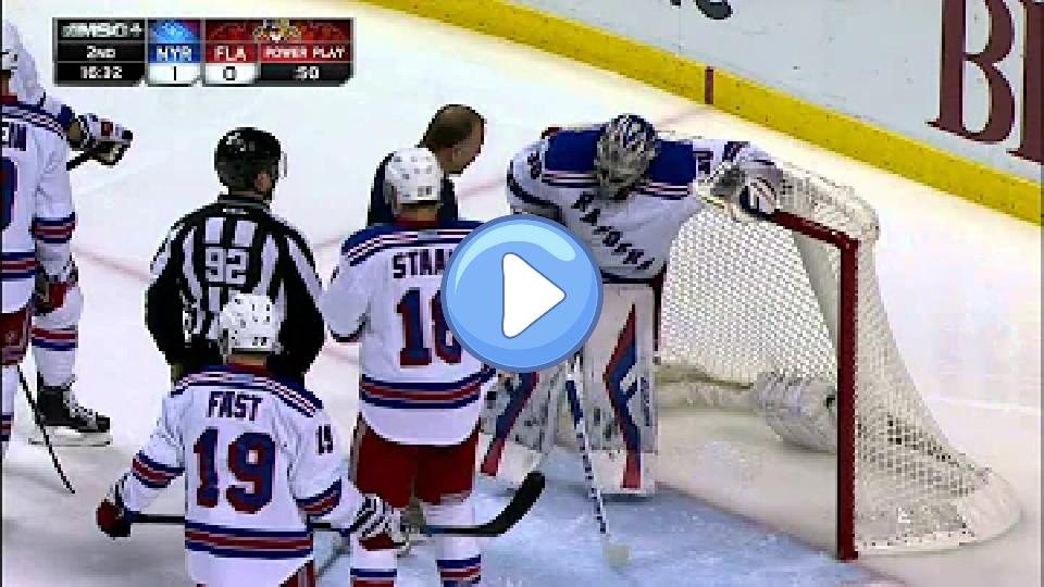 Video thumb: Gotta See It: Lundqvist takes a puck straight to the groin