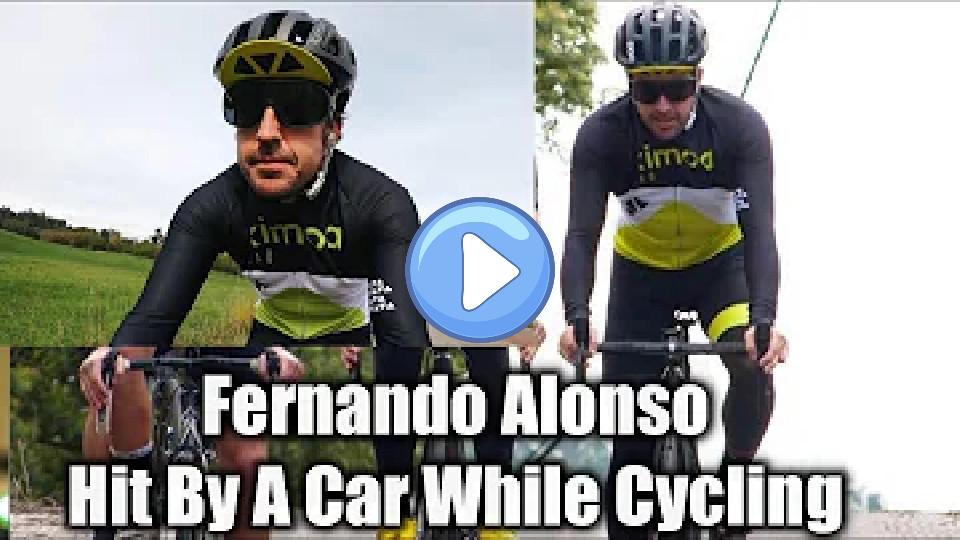Play video: Fernando Alonso Hit by a Car While Cycling Video thumb: Fernando Alonso Hit by a Car While Cycling