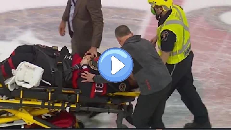Play video: Anton Forsberg Leaves Game on Stretcher After Injury Video thumb: Anton Forsberg Leaves Game on Stretcher After Injury