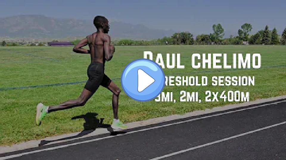 Play video: Paul Chelimo - Threshold Session (3 miles, 2 miles, 2x400m) Video thumb: Paul Chelimo - Threshold Session (3 miles, 2 miles, 2x400m)