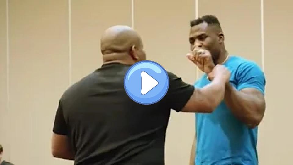 Play video: Daniel Cormier was about to punch Francis Ngannou. Video thumb: Daniel Cormier was about to punch Francis Ngannou.