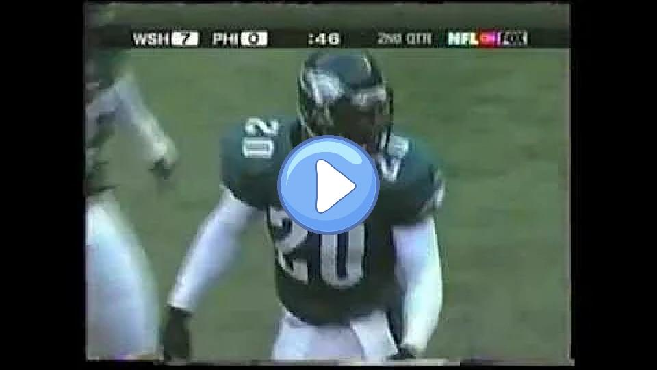 Play video: Brian Dawkins hit Tony Banks. Video thumb: Brian Dawkins hit Tony Banks.
