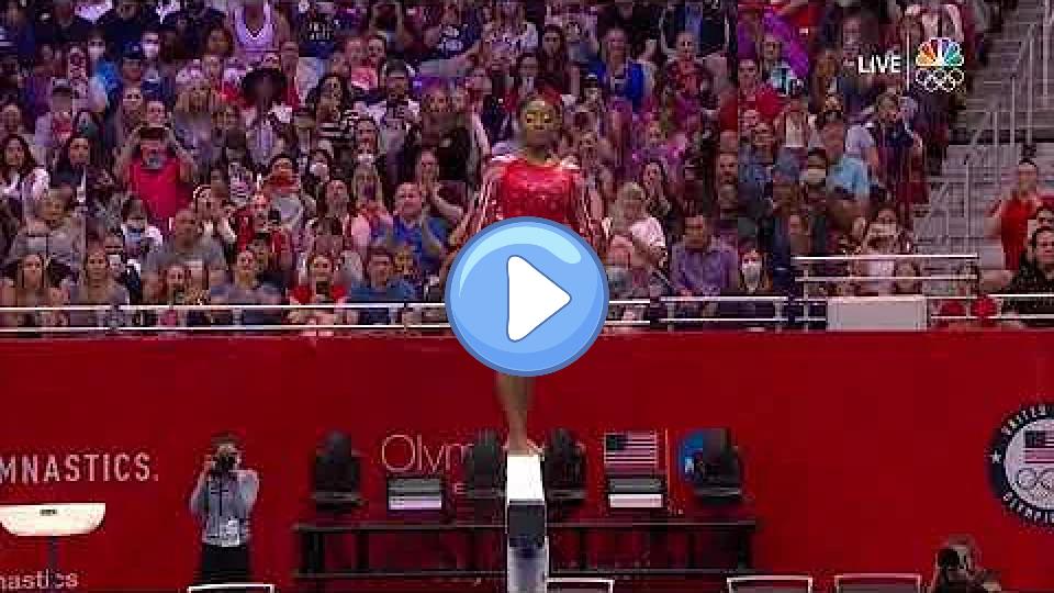 Play video: Simone Biles Beam Fall and Tears 2021 Olympic Trials Day 2 Video thumb: Simone Biles Beam Fall and Tears 2021 Olympic Trials Day 2