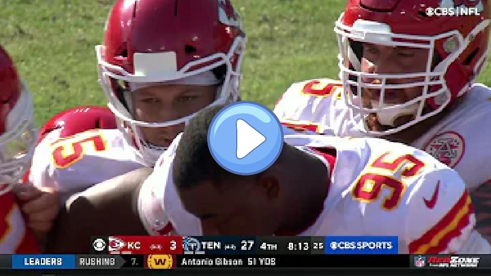 Play video: Patrick Mahomes takes a scary hit vs. Titans. Video thumb: Patrick Mahomes takes a scary hit vs. Titans.