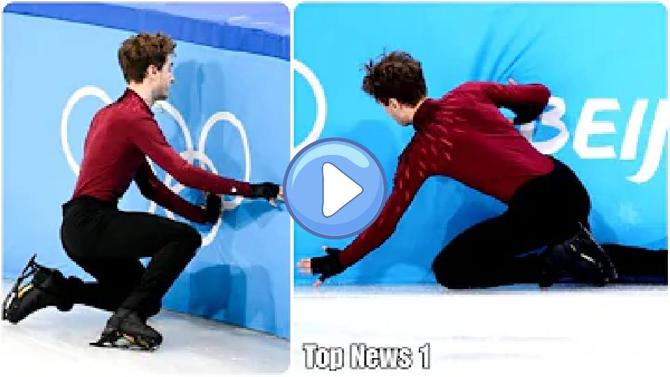 Play video: Matteo Rizzo of Italy crashed into a wall just moments after starting figure skating at Beijing 2022. Video thumb: Matteo Rizzo of Italy crashed into a wall just moments after starting figure skating at Beijing 2022.