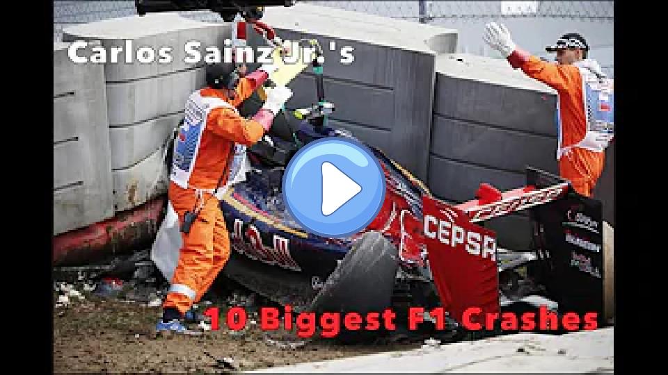 Play video: Carlos Sainz Jr.'s 10 Biggest F1 Crashes Video thumb: Carlos Sainz Jr.'s 10 Biggest F1 Crashes
