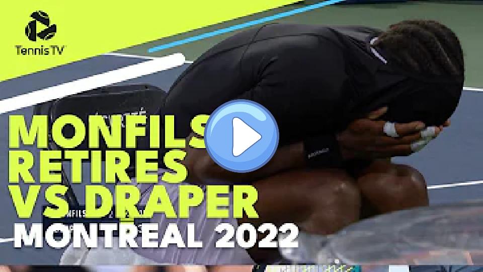 Play video: Monfils Forced to Retire with Injury vs Draper | Montreal 2022 Video thumb: Monfils Forced to Retire with Injury vs Draper | Montreal 2022