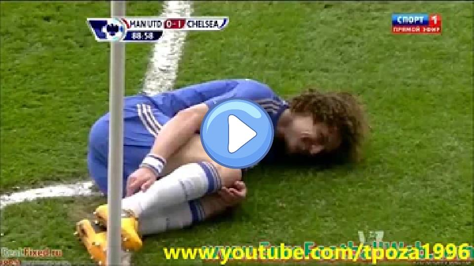 Play video: David Luiz had a funny moment when he laughed after taking a dive. Video thumb: David Luiz had a funny moment when he laughed after taking a dive.