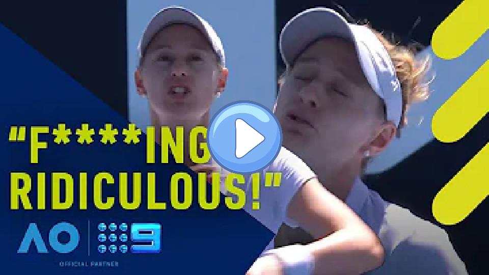 Play video: Umpire MOCKED and ABUSED during sensational tennis meltdown! | Wide World of Sports Video thumb: Umpire MOCKED and ABUSED during sensational tennis meltdown! | Wide World of Sports