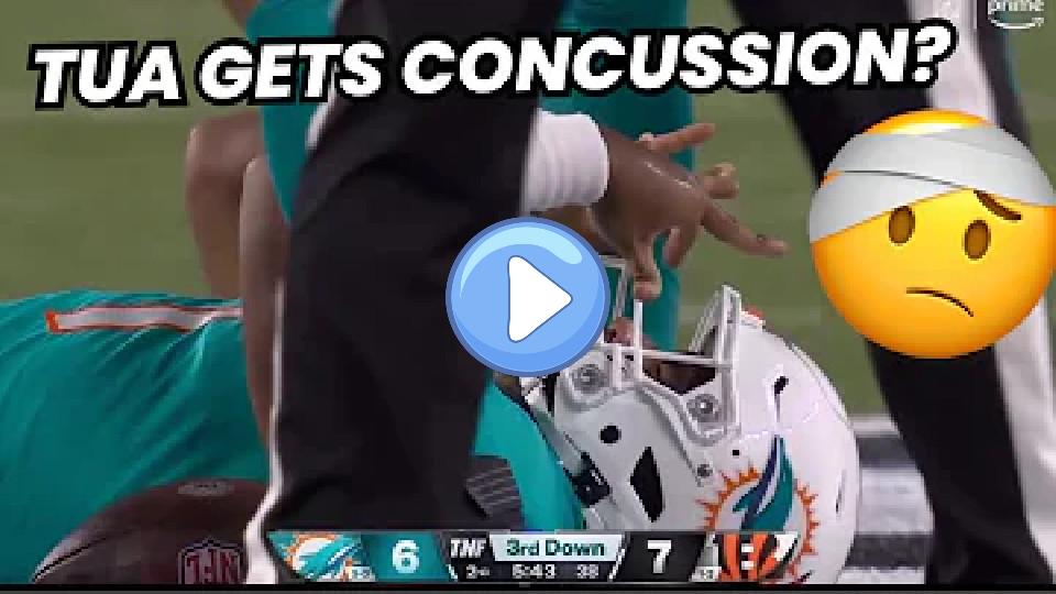 Play video: Tua Tagovailoa Concussion: Carted Off vs. Bengals | 'Scary' Injury! Video thumb: Tua Tagovailoa Concussion: Carted Off vs. Bengals | 'Scary' Injury!