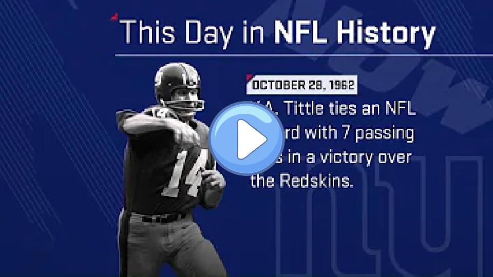 Play video: Y.A. Tittle Ties an NFL Record with 7 Passing TDs in a Game! | This Day in NFL History (10/28/1962) Video thumb: Y.A. Tittle Ties an NFL Record with 7 Passing TDs in a Game! | This Day in NFL History (10/28/1962)