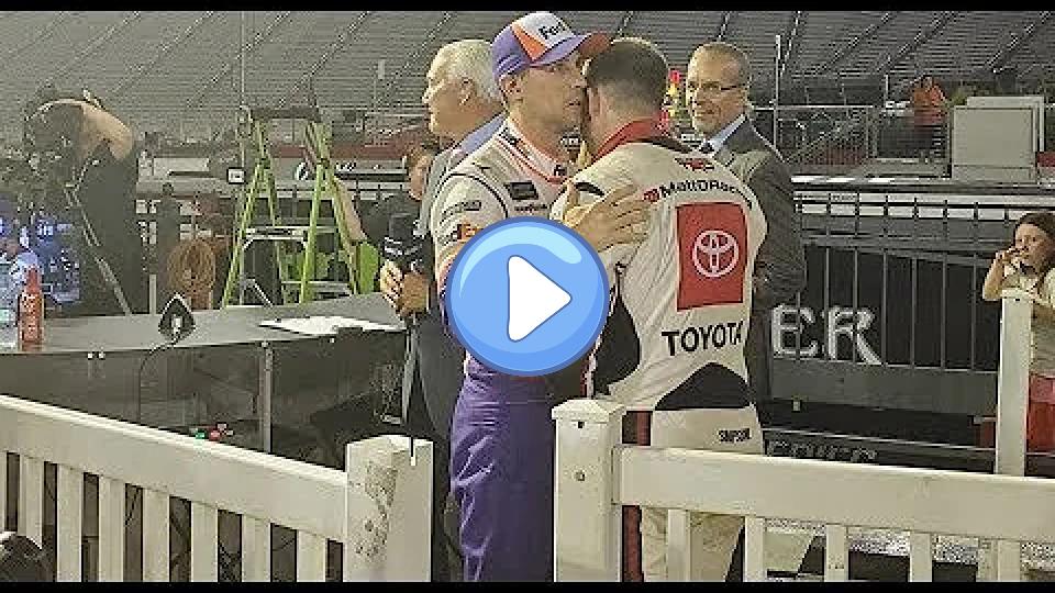Play video: Hamlin and DiBenedetto share a moment in Victory Lane. Video thumb: Hamlin and DiBenedetto share a moment in Victory Lane.