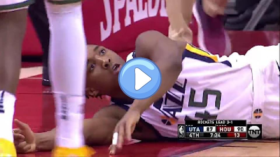 Play video: Donovan Mitchell Injury - Game 5 | Jazz vs. Rockets | May 8, 2018 | 2018 NBA Playoffs Video thumb: Donovan Mitchell Injury - Game 5 | Jazz vs. Rockets | May 8, 2018 | 2018 NBA Playoffs