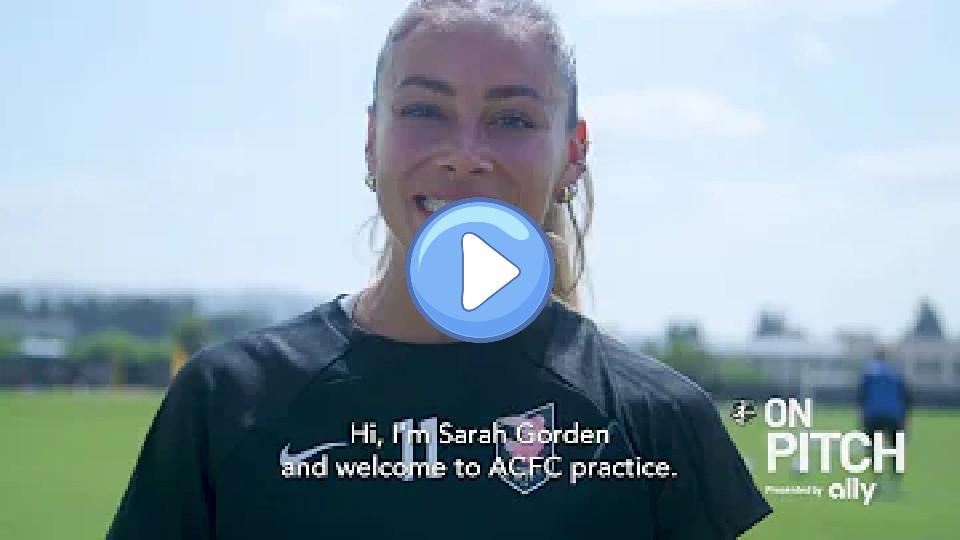 Play video: On Pitch Presented by Ally | NWSL Mic'd Up: Sarah Gorden Video thumb: On Pitch Presented by Ally | NWSL Mic'd Up: Sarah Gorden