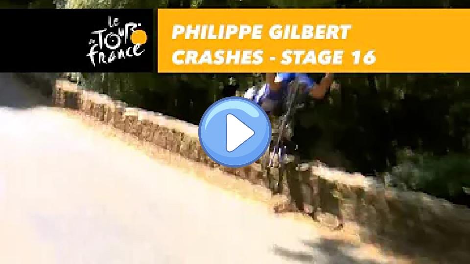 Play video: Philippe Gilbert crashes! - Stage 16 - Tour de France 2018 Video thumb: Philippe Gilbert crashes! - Stage 16 - Tour de France 2018