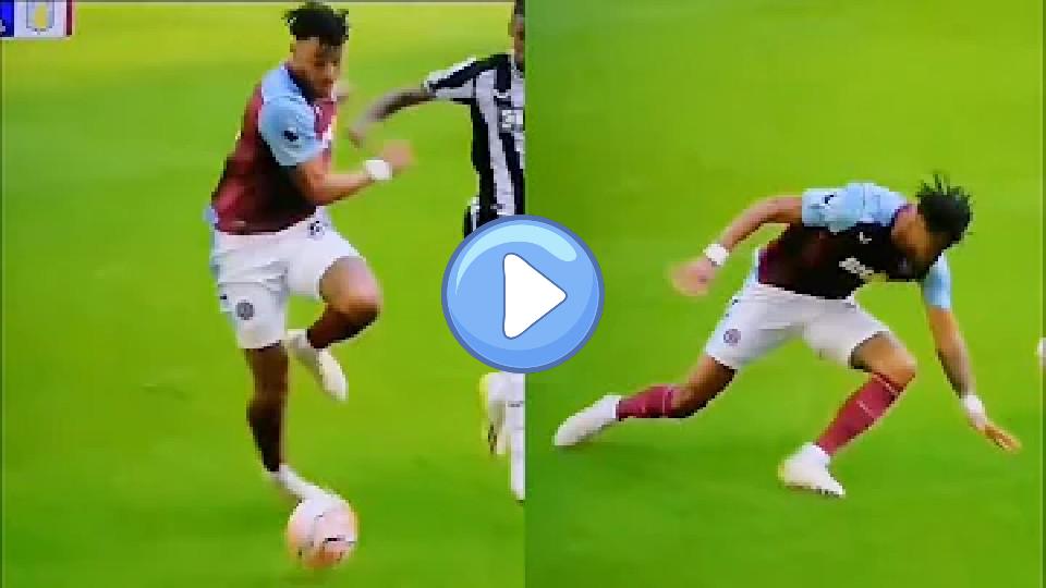 Play video: Tyrone Mings broke his leg after colliding with Isak in a Premier League match. Video thumb: Tyrone Mings broke his leg after colliding with Isak in a Premier League match.