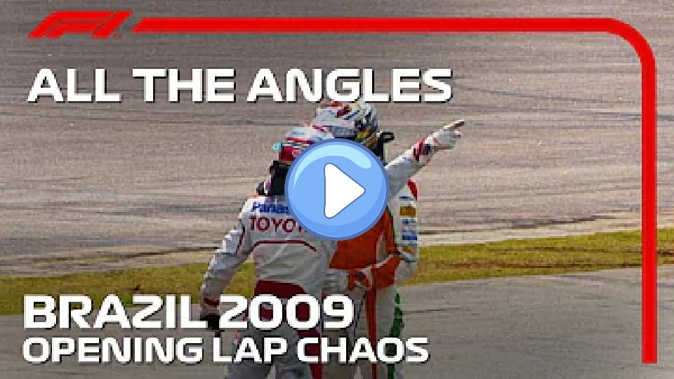 Play video: Opening Lap Chaos | All the Angles | 2009 Brazilian Grand Prix Video thumb: Opening Lap Chaos | All the Angles | 2009 Brazilian Grand Prix