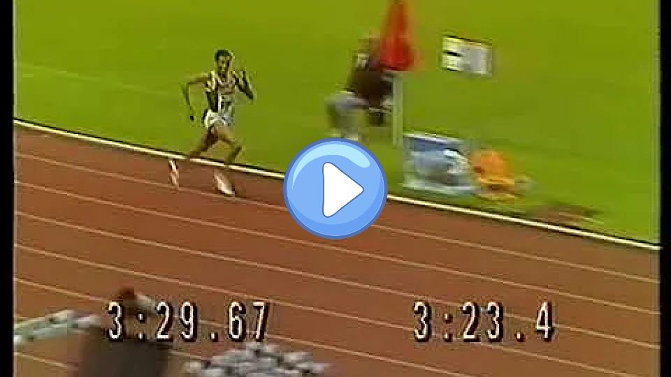 Play video: The legend Saïd Aouita breaks the world record for 1500 meters in Berlin 1985. Video thumb: The legend Saïd Aouita breaks the world record for 1500 meters in Berlin 1985.