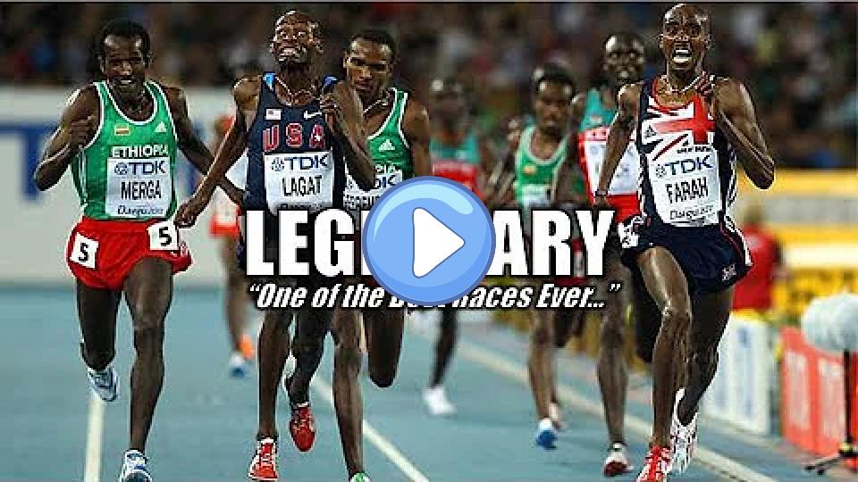 Video thumb: Mo Farah, Eliud Kipchoge, Galen Rupp, and Bernard Lagat: Historic Finish to the 5,000 Meter Gold