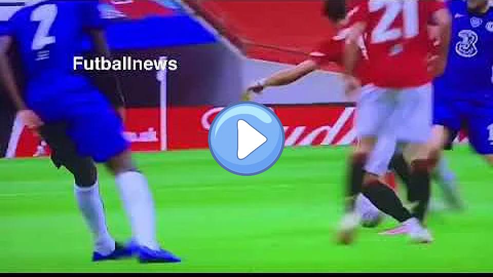 Play video: Bruno Fernandes dives again. Video thumb: Bruno Fernandes dives again.