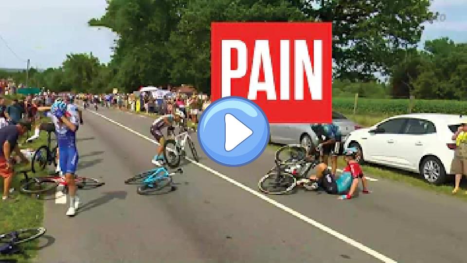 Play video: Simon Yates Hits Pavement Near Finish in Stage 8 of Tour de France 2023 Video thumb: Simon Yates Hits Pavement Near Finish in Stage 8 of Tour de France 2023