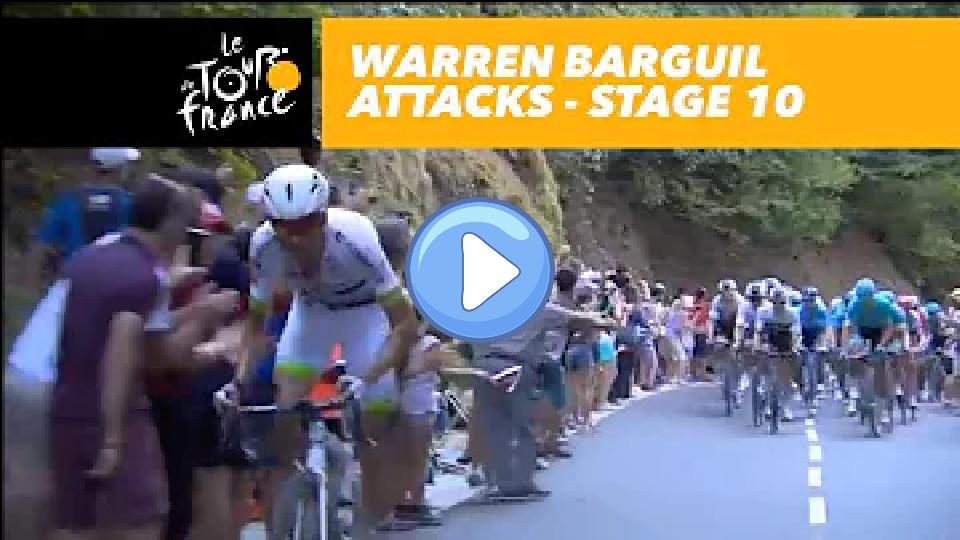 Play video: Warren Barguil attacks! - Stage 10 - Tour de France 2017 Video thumb: Warren Barguil attacks! - Stage 10 - Tour de France 2017