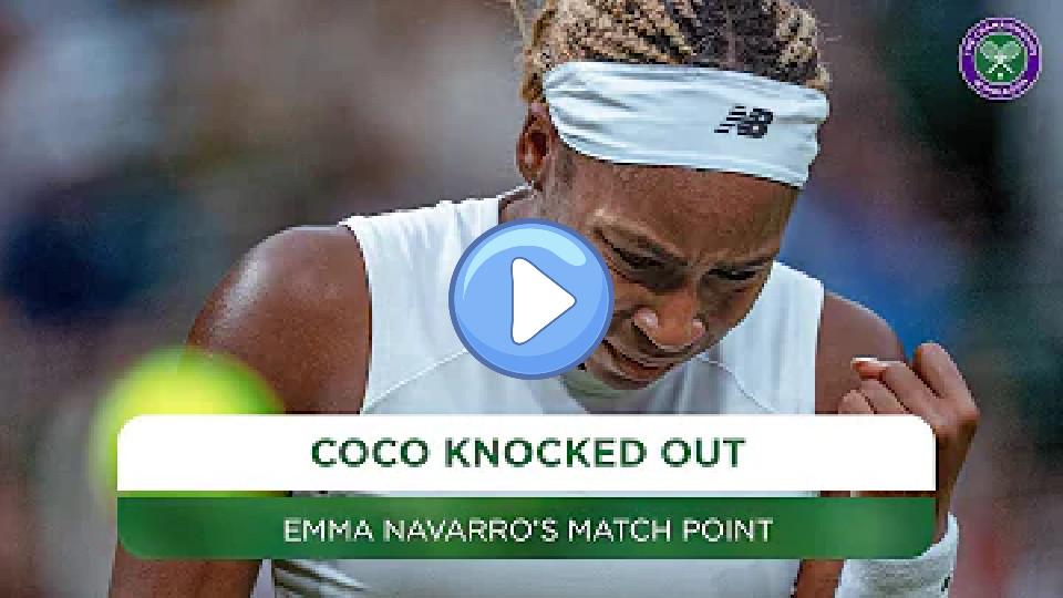 Play video: Coco Gauff Eliminated | Emma Navarro | Winning Moment | Fourth Round | Wimbledon 2024 Video thumb: Coco Gauff Eliminated | Emma Navarro | Winning Moment | Fourth Round | Wimbledon 2024