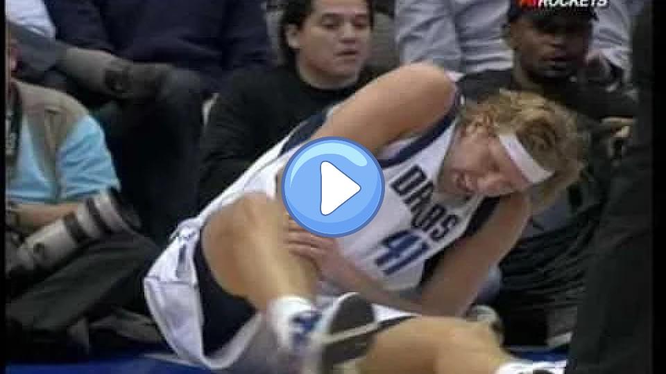 Play video: Dirk Nowitzki collides with Carl Landry, knocking out three teeth. Video thumb: Dirk Nowitzki collides with Carl Landry, knocking out three teeth.