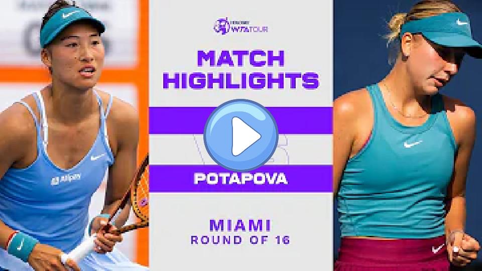 Play video: Qinwen Zheng vs. Anastasia Potapova | 2023 Miami Round of 16 | WTA Match Highlights Video thumb: Qinwen Zheng vs. Anastasia Potapova | 2023 Miami Round of 16 | WTA Match Highlights