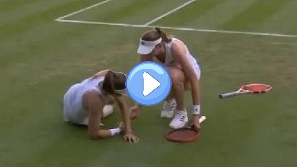 Play video: Elena Rybakina rushes to the aid of her opponent, Alize Cornet! Video thumb: Elena Rybakina rushes to the aid of her opponent, Alize Cornet!