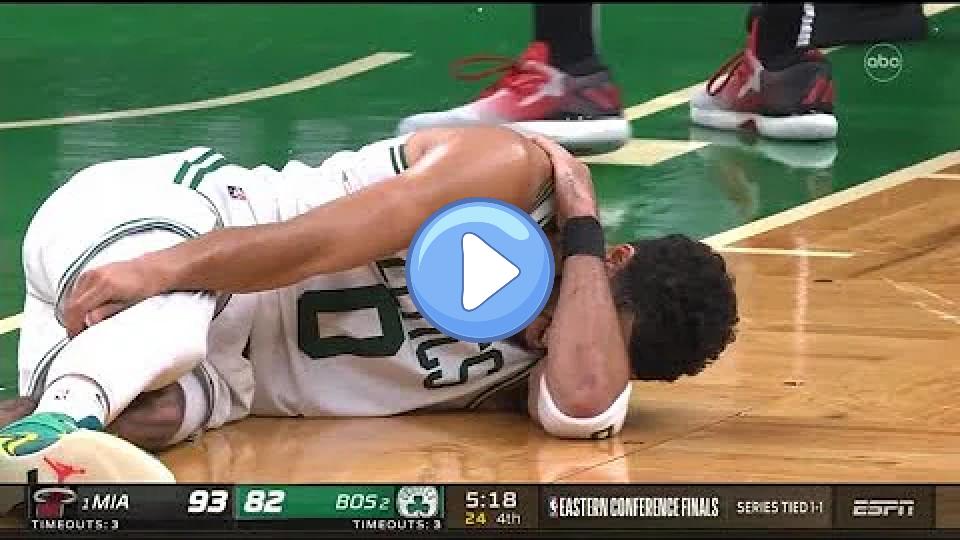 Play video: Jayson Tatum goes down hard with a severe shoulder injury Video thumb: Jayson Tatum goes down hard with a severe shoulder injury