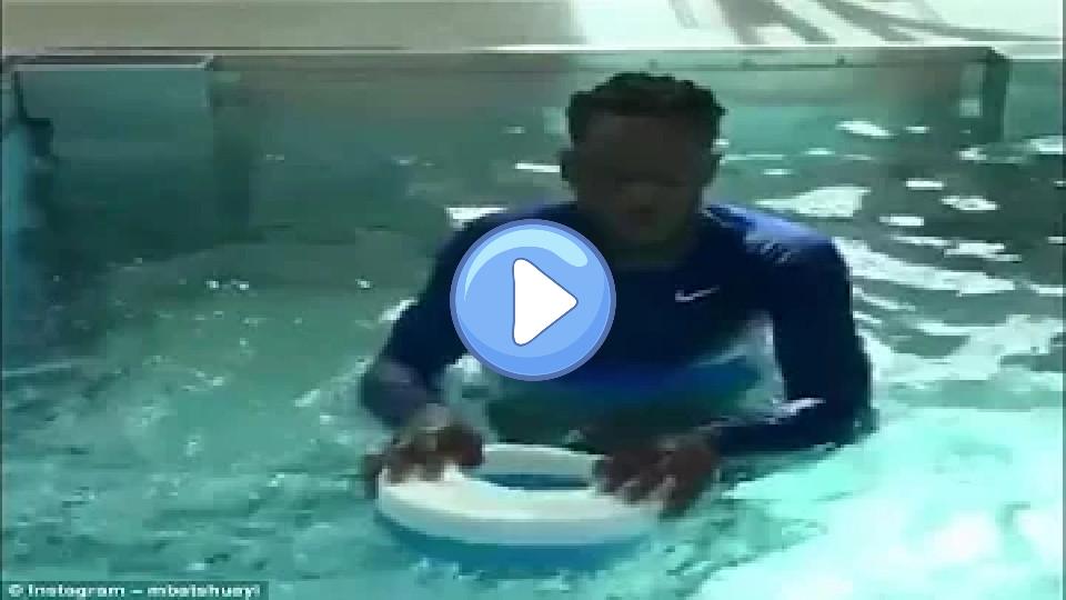 Play video: Chelsea striker Michy Batshuayi works on his ankle injury in a rehab pool at Stamford Bridge as he Video thumb: Chelsea striker Michy Batshuayi works on his ankle injury in a rehab pool at Stamford Bridge as he