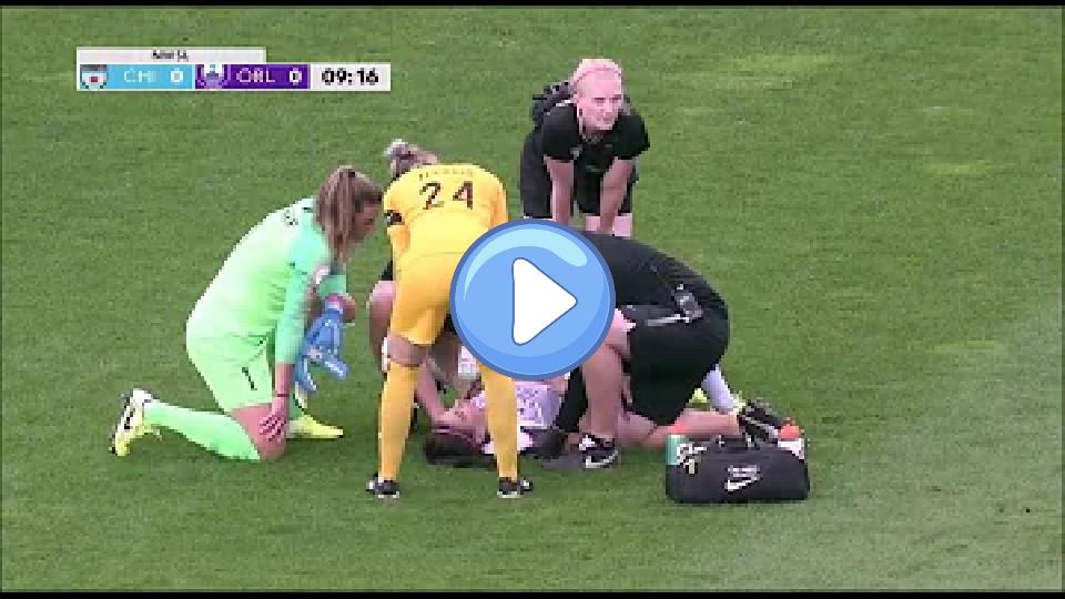 Play video: Alex Morgan Suffers Serious Neck Injury Video thumb: Alex Morgan Suffers Serious Neck Injury