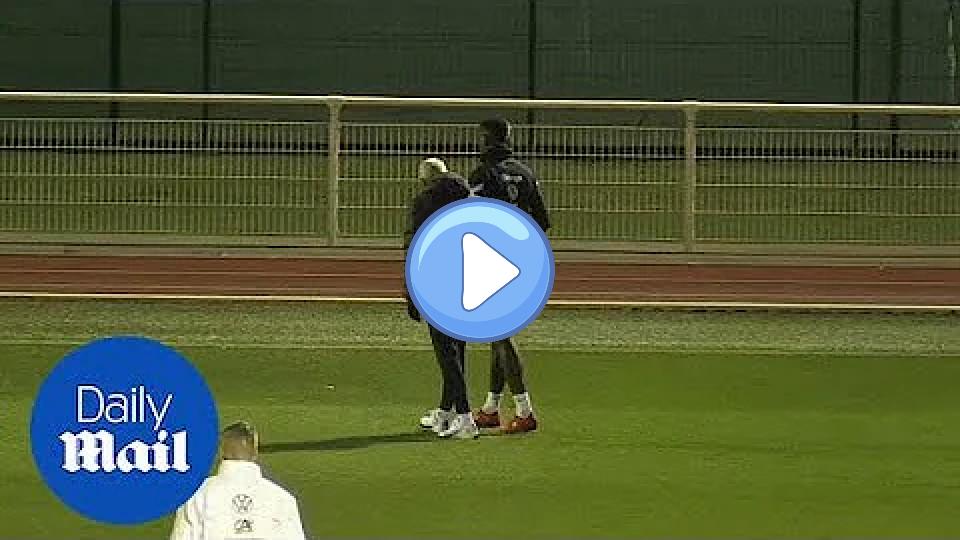 Play video: Moment Paul Pogba sustains a thigh injury while kicking a ball during training with the France squad Video thumb: Moment Paul Pogba sustains a thigh injury while kicking a ball during training with the France squad