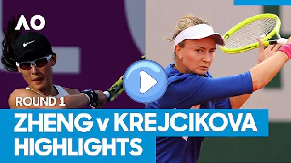 Play video: Saisai Zheng vs. Barbora Krejcikova Match Highlights (1st Round) | Australian Open 2021 Video thumb: Saisai Zheng vs. Barbora Krejcikova Match Highlights (1st Round) | Australian Open 2021
