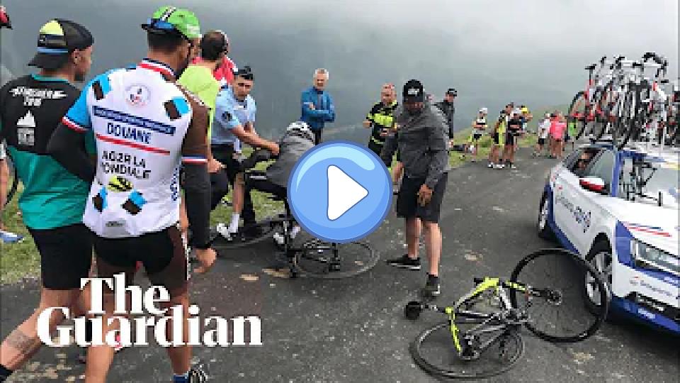 Video thumb: Chris Froome swore at a policeman who pulled him off his bike after Tour de France Stage 17.