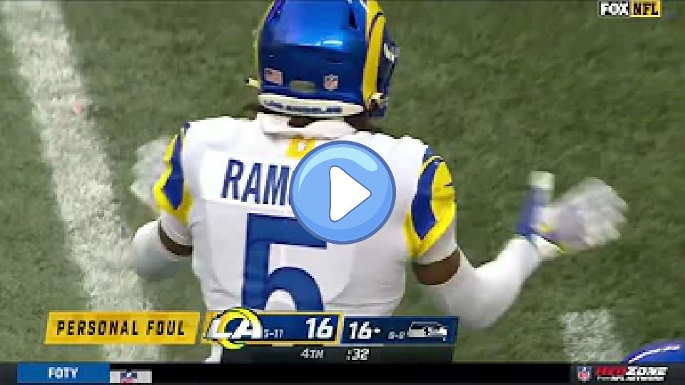 Play video: Jalen Ramsey flops after a hit on Geno Smith. Video thumb: Jalen Ramsey flops after a hit on Geno Smith.