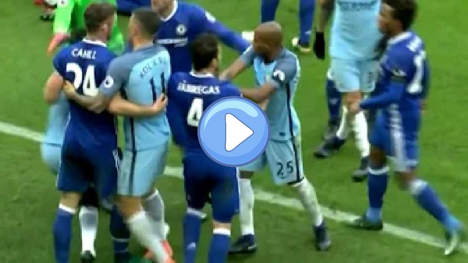 Play video: Sergio Aguero's Horrific Tackle on David Luiz (Sent Off) Manchester City 1-3 Chelsea Video thumb: Sergio Aguero's Horrific Tackle on David Luiz (Sent Off) Manchester City 1-3 Chelsea