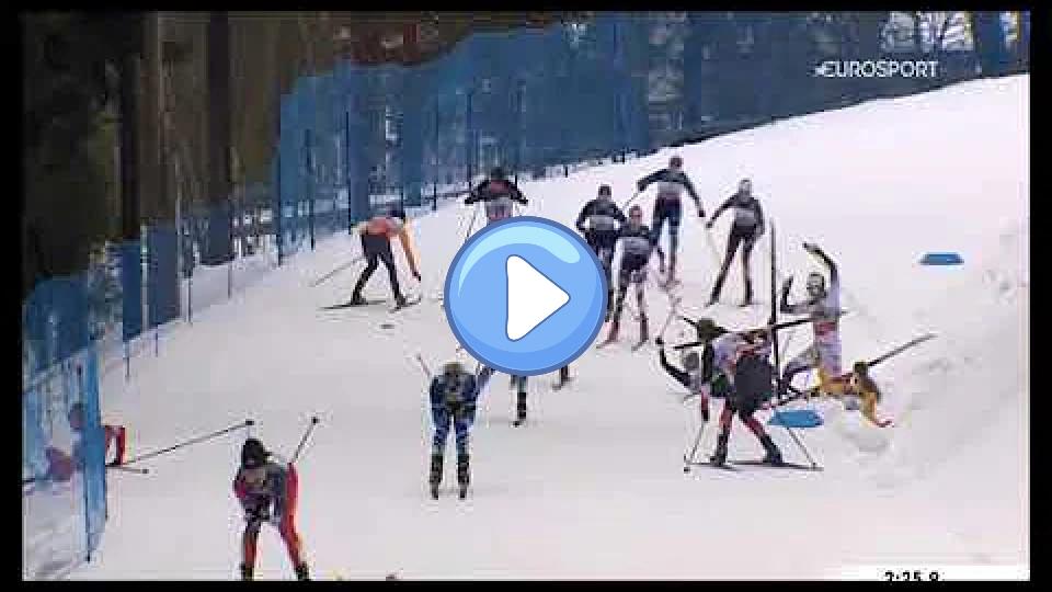 Play video: Massive Crash in Women's Skiathlon at Lahti (2020/21 Cross-Country Skiing World Cup) Video thumb: Massive Crash in Women's Skiathlon at Lahti (2020/21 Cross-Country Skiing World Cup)