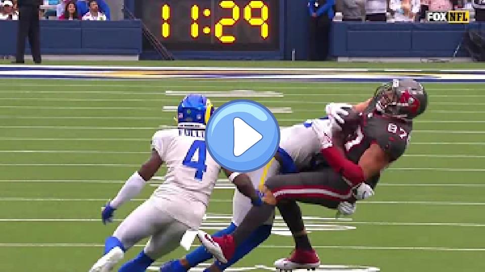 Play video: Rob Gronkowski Rib Injury vs. Rams | NFL Week 3 Video thumb: Rob Gronkowski Rib Injury vs. Rams | NFL Week 3