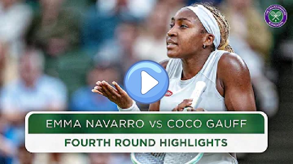 Play video: No. 2 Seed Stunned | Emma Navarro vs. Coco Gauff | Highlights | Wimbledon 2024 Video thumb: No. 2 Seed Stunned | Emma Navarro vs. Coco Gauff | Highlights | Wimbledon 2024