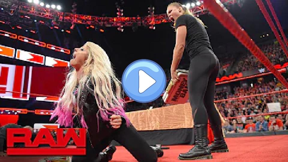 Play video: Ronda Rousey is suspended after launching an attack: Raw, June 18, 2018. Video thumb: Ronda Rousey is suspended after launching an attack: Raw, June 18, 2018.