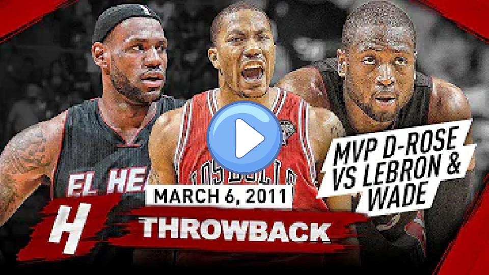 Video thumb: The Game where MVP Derrick Rose Completely Dominated LeBron James & Dwyane Wade - March 6, 2011 - Epic!