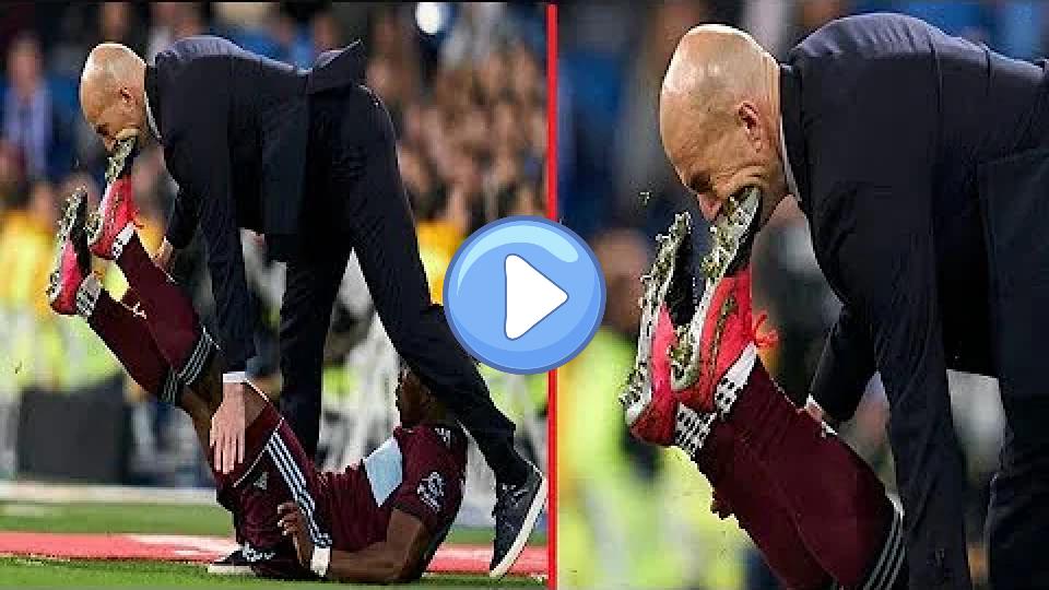 Play video: Zinedine Zidane left injured after being kicked in the mouth in a freak accident Video thumb: Zinedine Zidane left injured after being kicked in the mouth in a freak accident