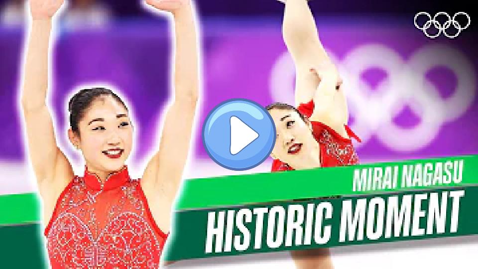 Play video: Mirai Nagasu's historic triple axel! Video thumb: Mirai Nagasu's historic triple axel!