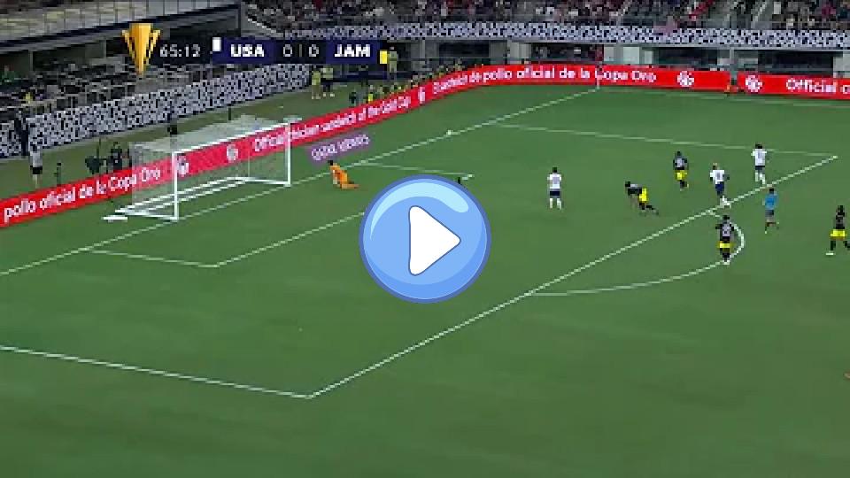 Play video: Kellyn Acosta once again takes a shot from outside the box. Video thumb: Kellyn Acosta once again takes a shot from outside the box.