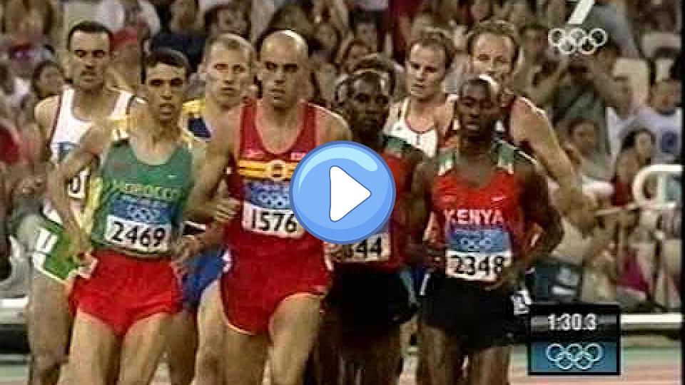 Play video: Hicham El Guerrouj Wins Athens Gold in the 1500m Video thumb: Hicham El Guerrouj Wins Athens Gold in the 1500m